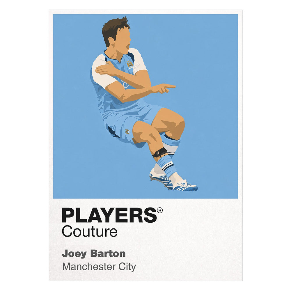 Joey Barton Manchester City white Icon Frame artwork detail