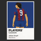 Johan Cruyff Barcelona black Icon Frame artwork detail