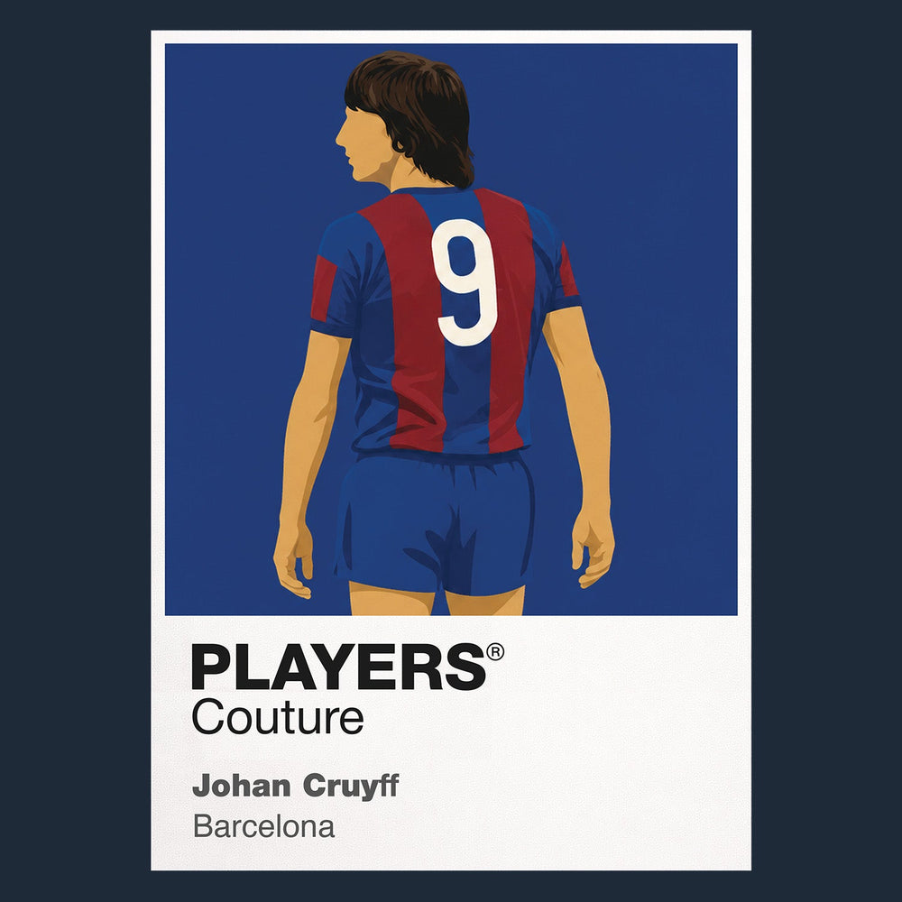 Johan Cruyff Barcelona navy Icon Frame artwork detail