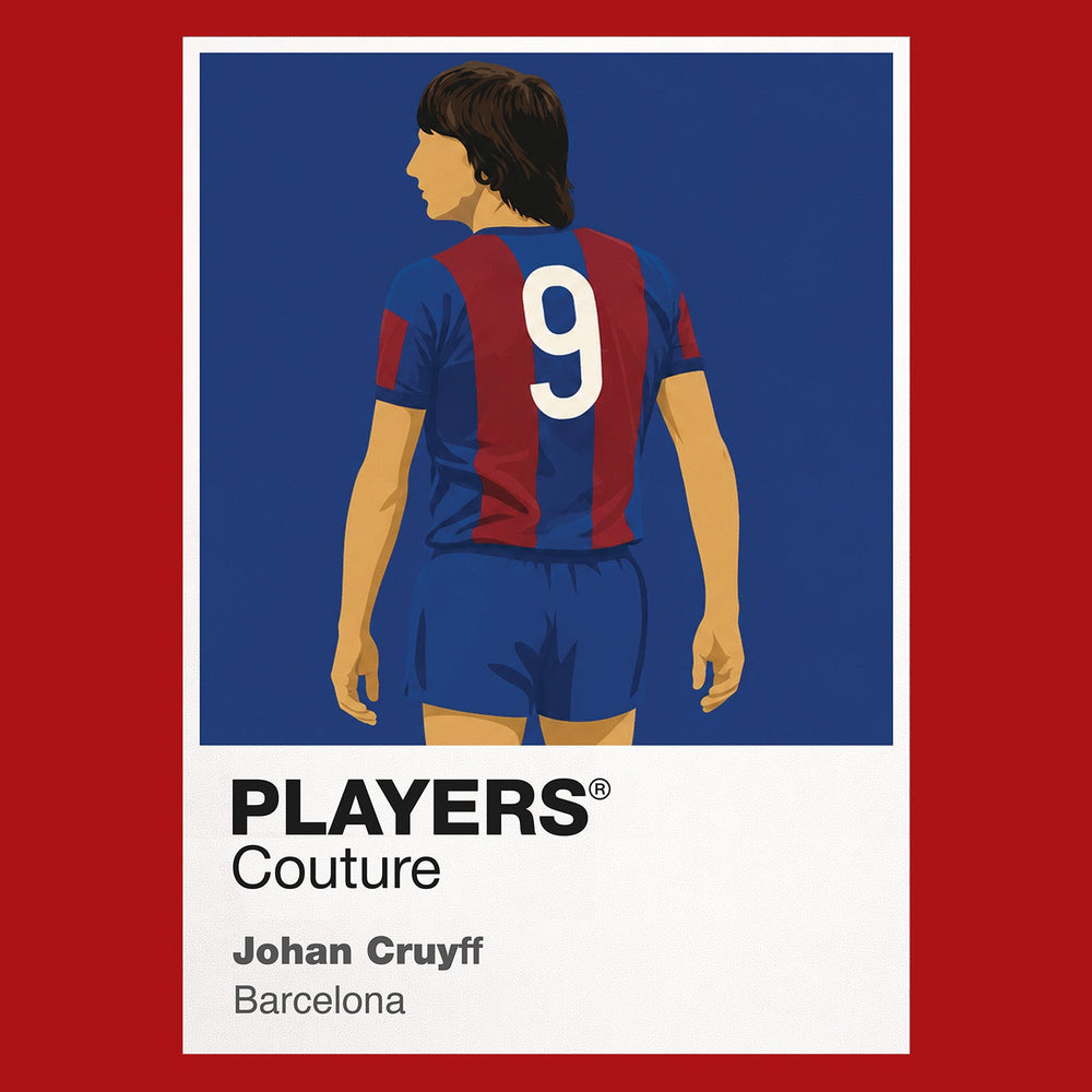 Johan Cruyff Barcelona red Icon Frame artwork detail
