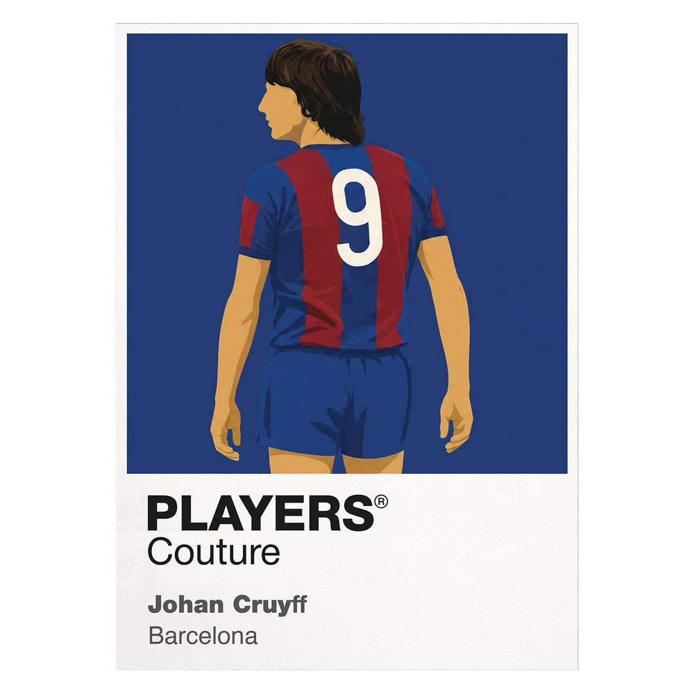 Johan Cruyff Barcelona white Icon Frame artwork detail