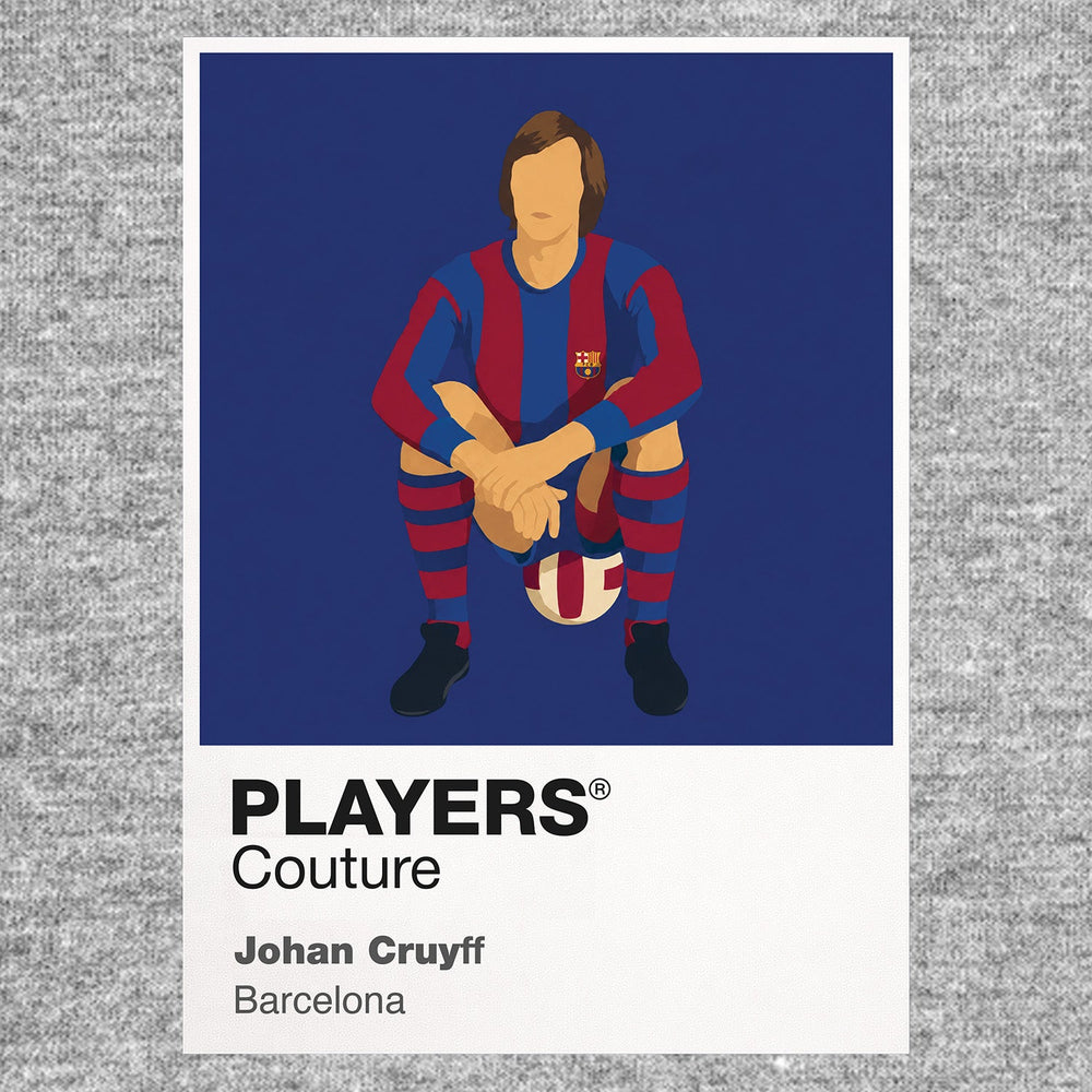 Johan Cruyff Barcelona Icon Frame Men's Hoodie — Gray Artwork