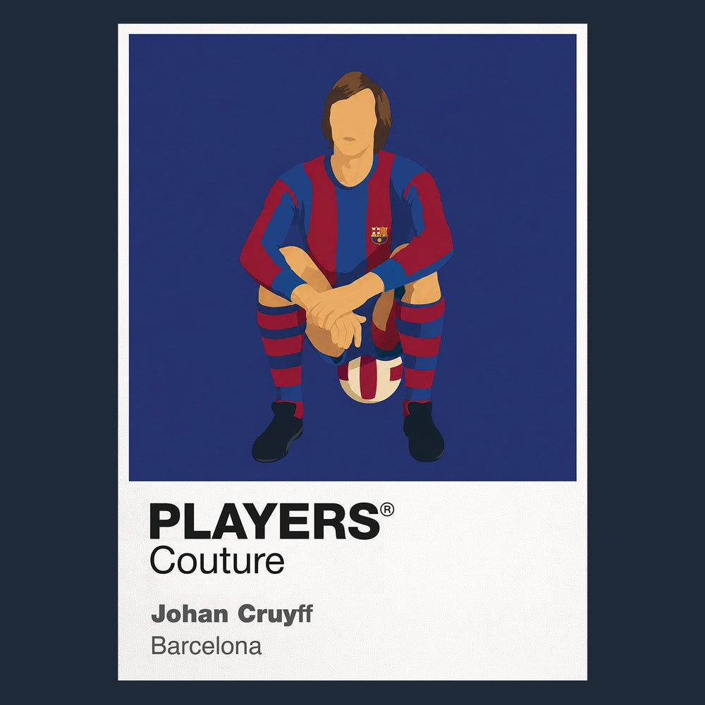 Johan Cruyff Barcelona Icon Frame Men's Hoodie — Navy Artwork