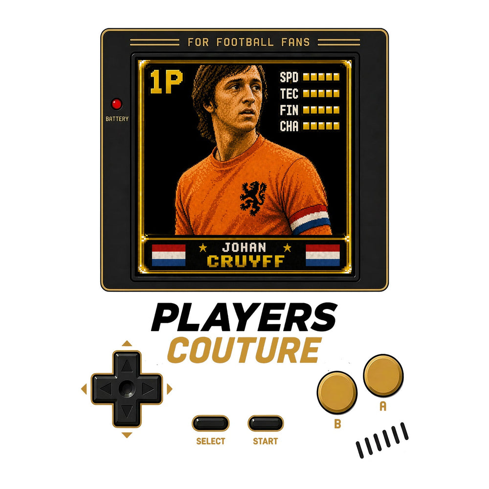 Johan Cruyff 1P 8-Bit t-shirt retro gaming design by Players Couture