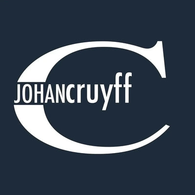Johan Cruyff Logo Men's T-Shirt – navy close-up detail shot of the Johan Cruyff Players Couture logo design