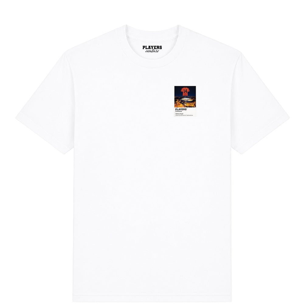 Johan Cruyff Netherlands Icons in Lights Frame Men's T-Shirt in White