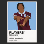 Johan Manzambi Aston Villa black Icon Frame artwork detail