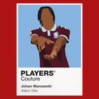 Johan Manzambi Aston Villa red Icon Frame artwork detail