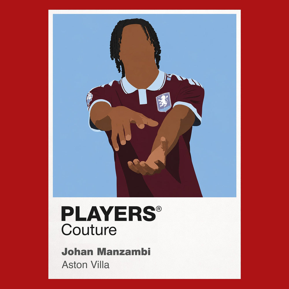 Johan Manzambi Aston Villa red Icon Frame artwork detail