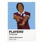 Johan Manzambi Aston Villa white Icon Frame artwork detail