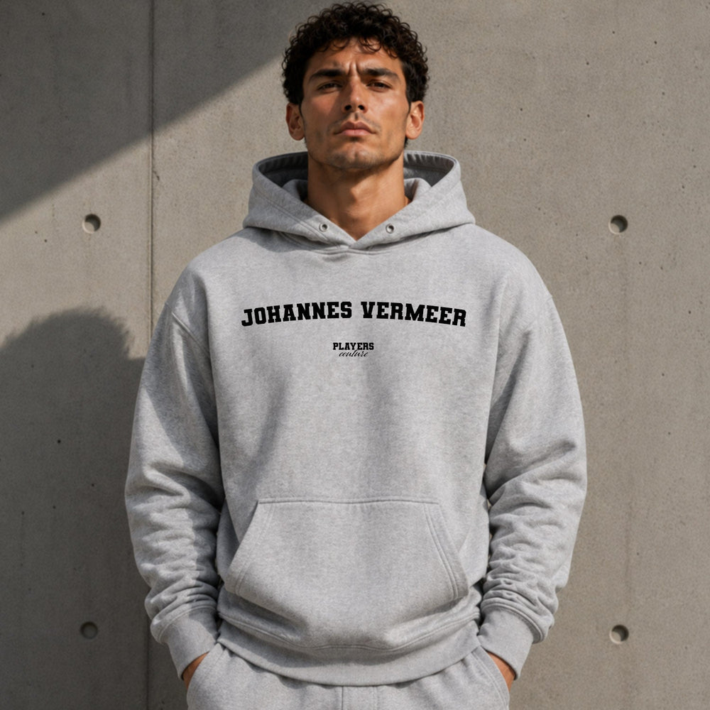 johannes-vermeer name-print hoodie - grey