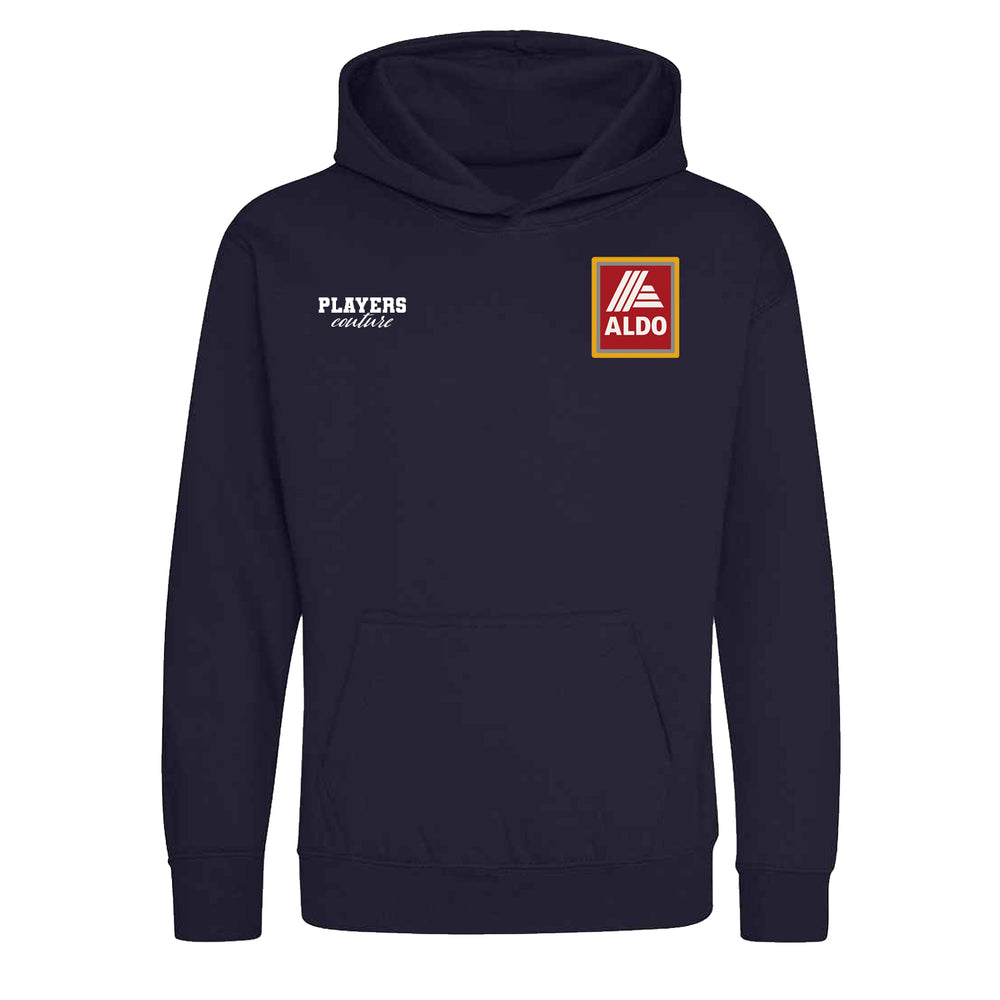 John Aldridge Aldo Logo Players Couture Kids Hoodie Navy