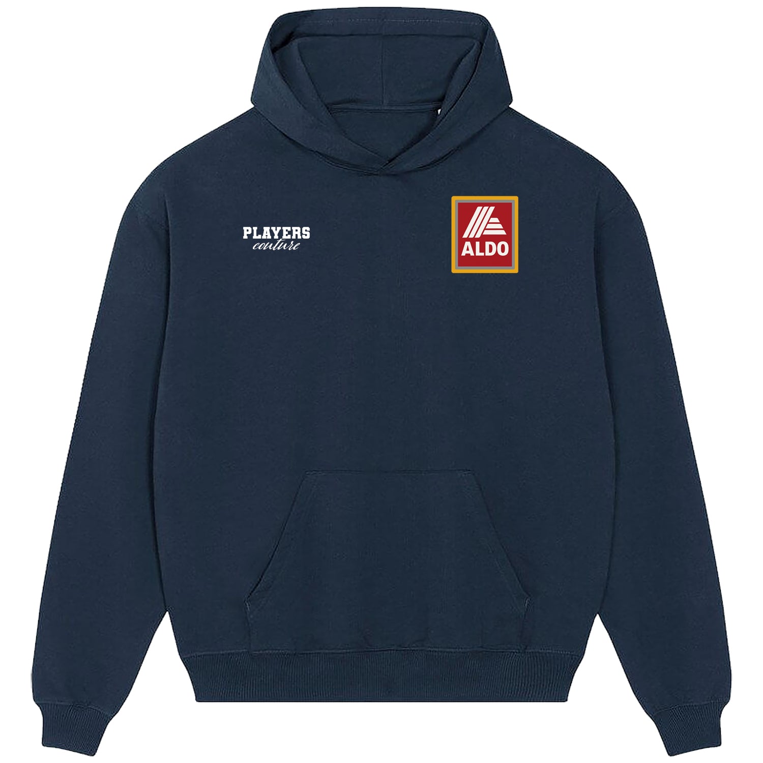 John Aldridge Aldo Logo Players Couture Men's Casual Hoodie Navy