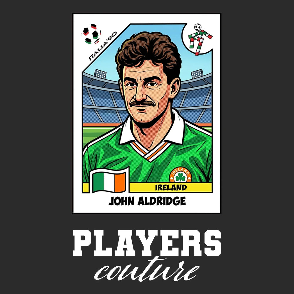 John Aldridge World Cup Sticker Kids T-Shirt – john aldridge black Players Couture design