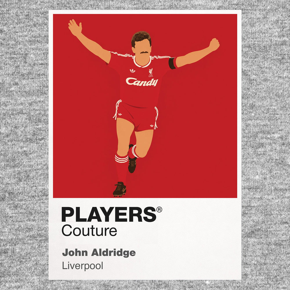 John Aldridge Liverpool Icon Frame Men's Hoodie — Gray Artwork