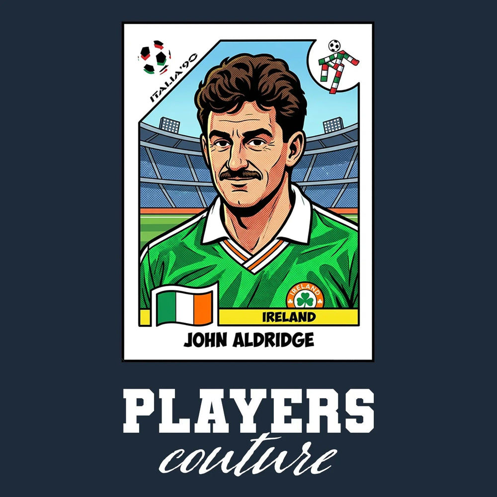 John Aldridge World Cup Sticker Kids Hoodie – john aldridge navy Players Couture design
