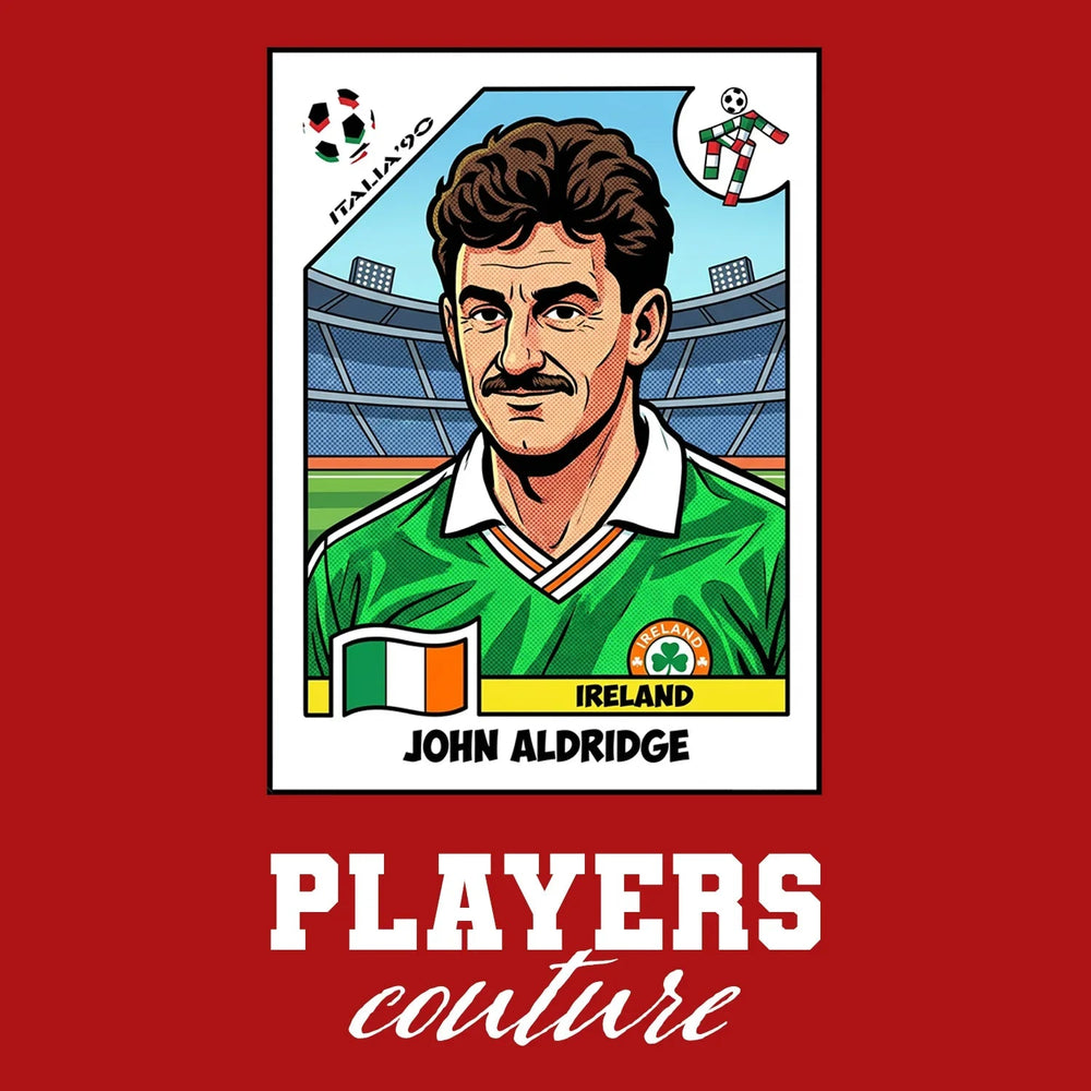John Aldridge World Cup Sticker Kids T-Shirt – john aldridge red Players Couture design