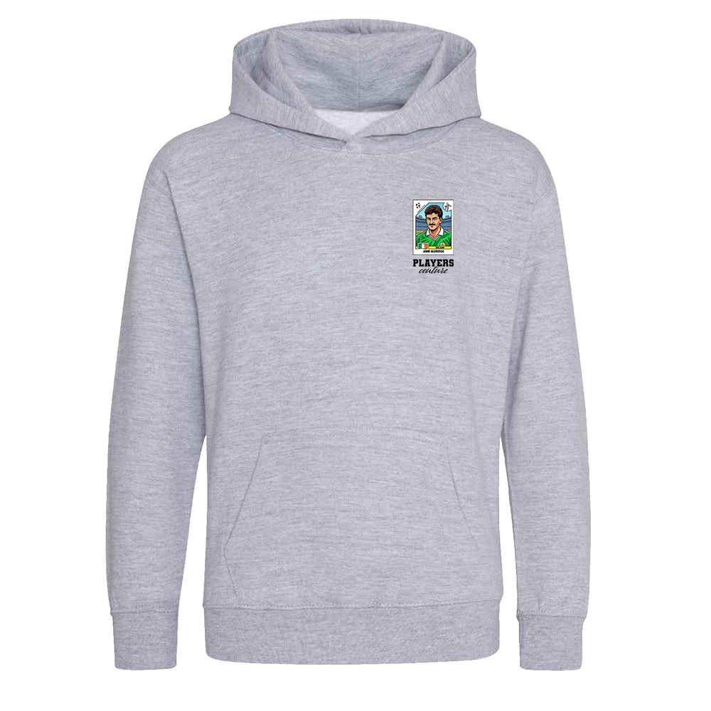John Aldridge World Cup Sticker Kids Hoodie – john aldridge sticker kids grey hoodie Players Couture design