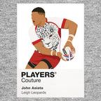 John Asiata Leigh Leopards rugby league hoodie grey