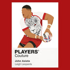 John Asiata Leigh Leopards rugby league T-shirt red