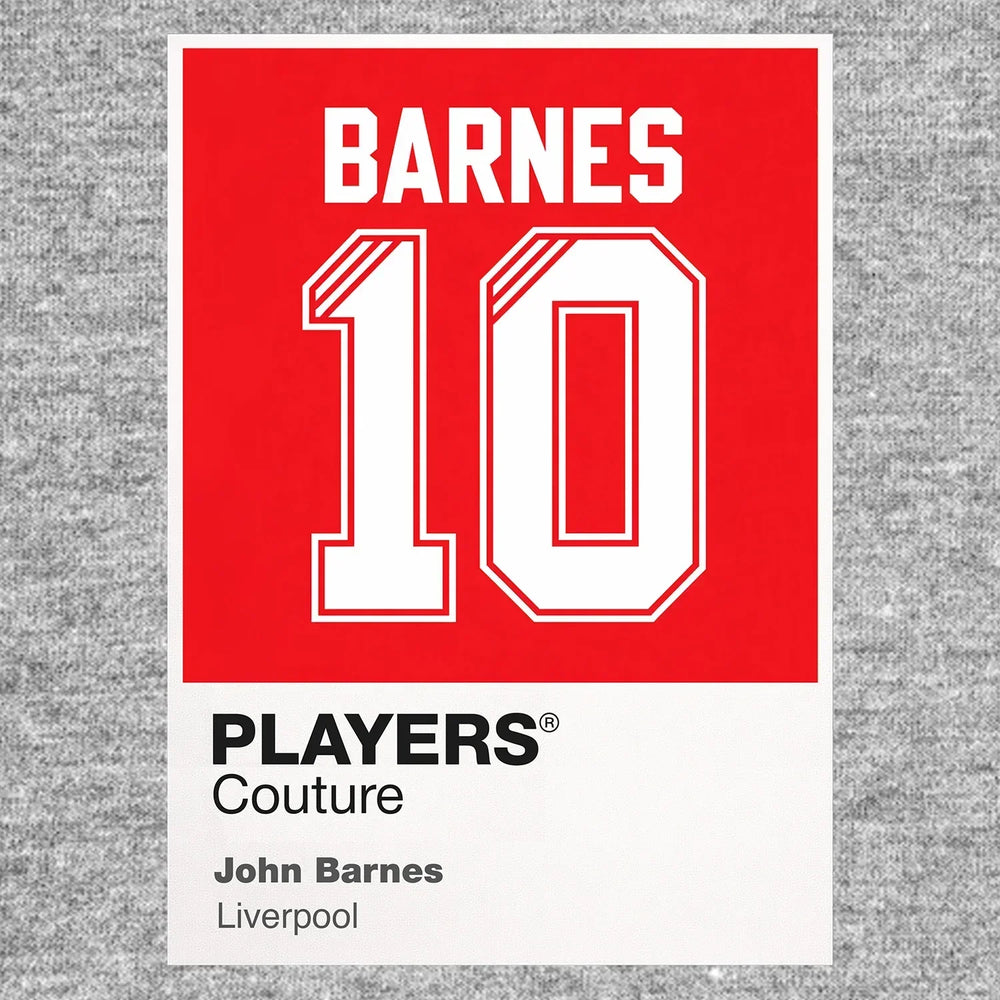 John Barnes 10 Football Shirt Frame Men's Hoodie – grey close-up detail shot of the John Barnes 10 Football Players Couture