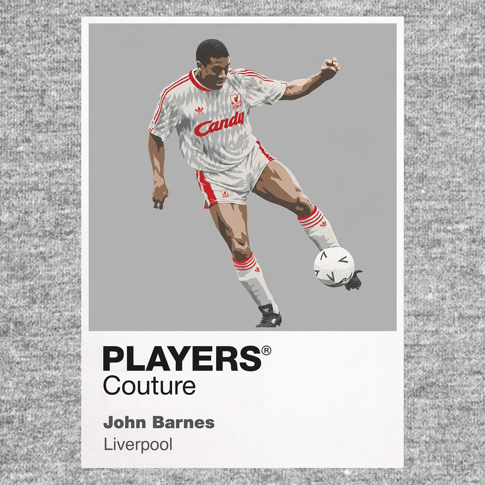 John Barnes Liverpool Icon Frame Men's Hoodie — Gray Artwork