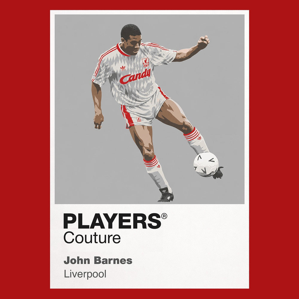 John Barnes Liverpool Icon Frame Men's Hoodie — Red Artwork