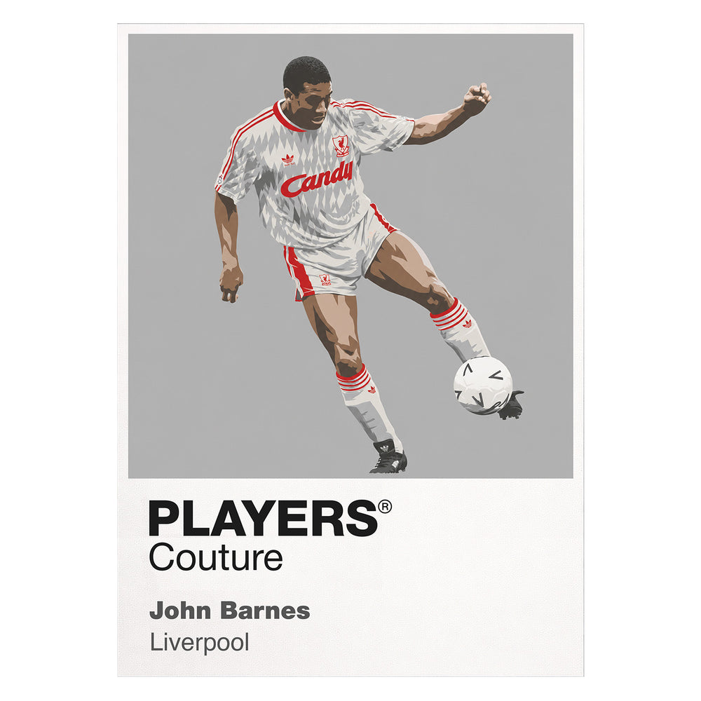 John Barnes Liverpool Icon Frame — White