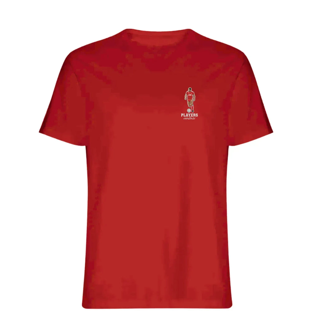 John Barnes t-shirt – red men's t-shirt featuring the John Barnes Players Couture logo