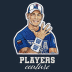 John Cena Badge Men's Hoodie – white close-up detail shot of the John Cena Players Couture logo design