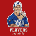 John Cena Badge Men's Hoodie – white close-up detail shot of the John Cena Players Couture logo design
