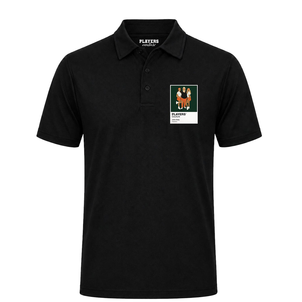 John Daly Hooters Golf Icon Frame Men's Polo Shirt - Black