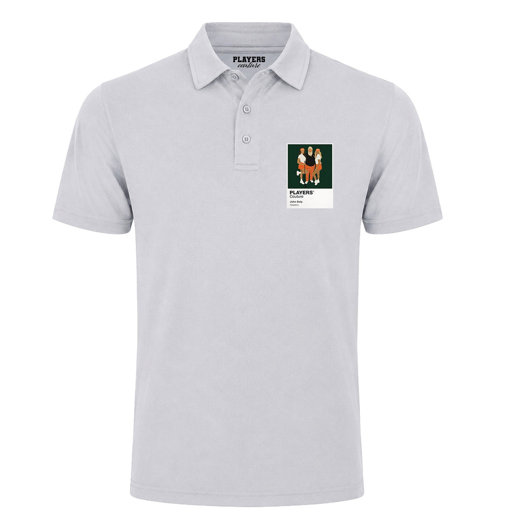John Daly Hooters Golf Icon Frame Men's Polo Shirt - Light Gray