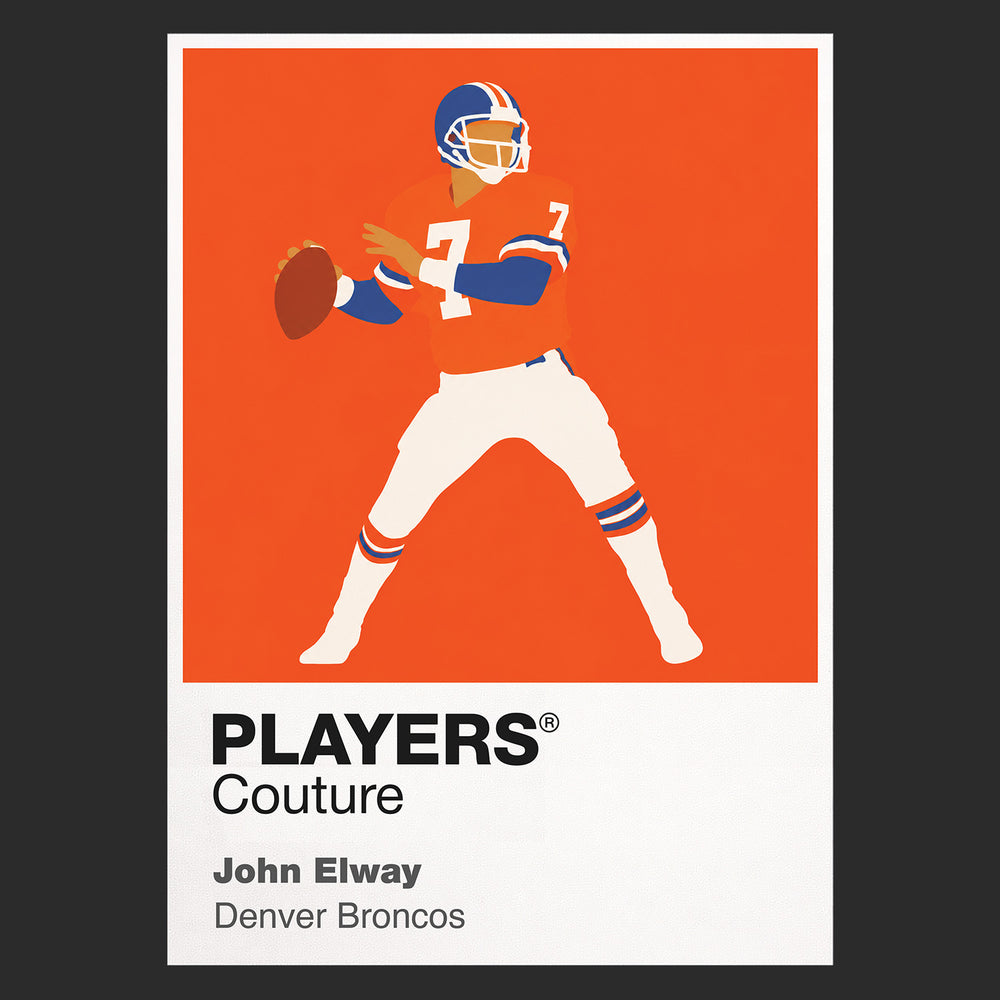 John Elway Broncos American Football Icon Frame Men's Hoodie