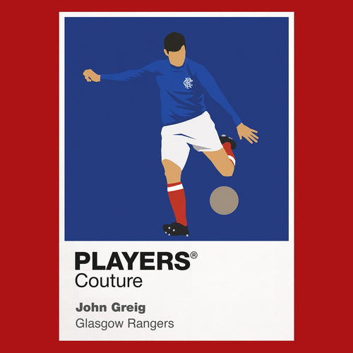 John Greig Glasgow Rangers Icon Frame Men's Hoodie — Red Artwork