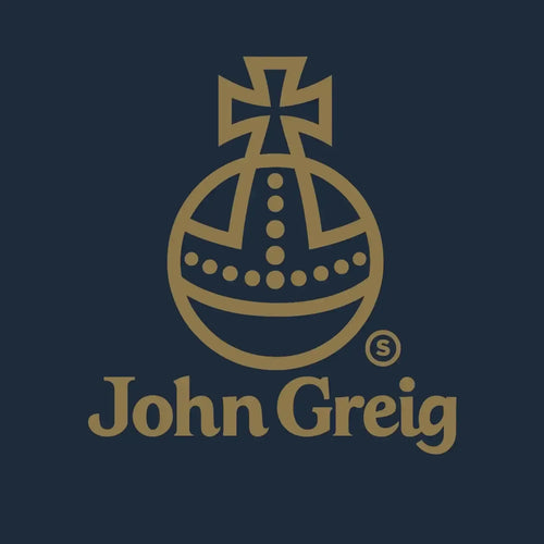 John Greig Logo Men's Hoodie – navy close-up detail shot of the John Greig Players Couture logo design