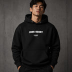 john-henry name-print hoodie - black