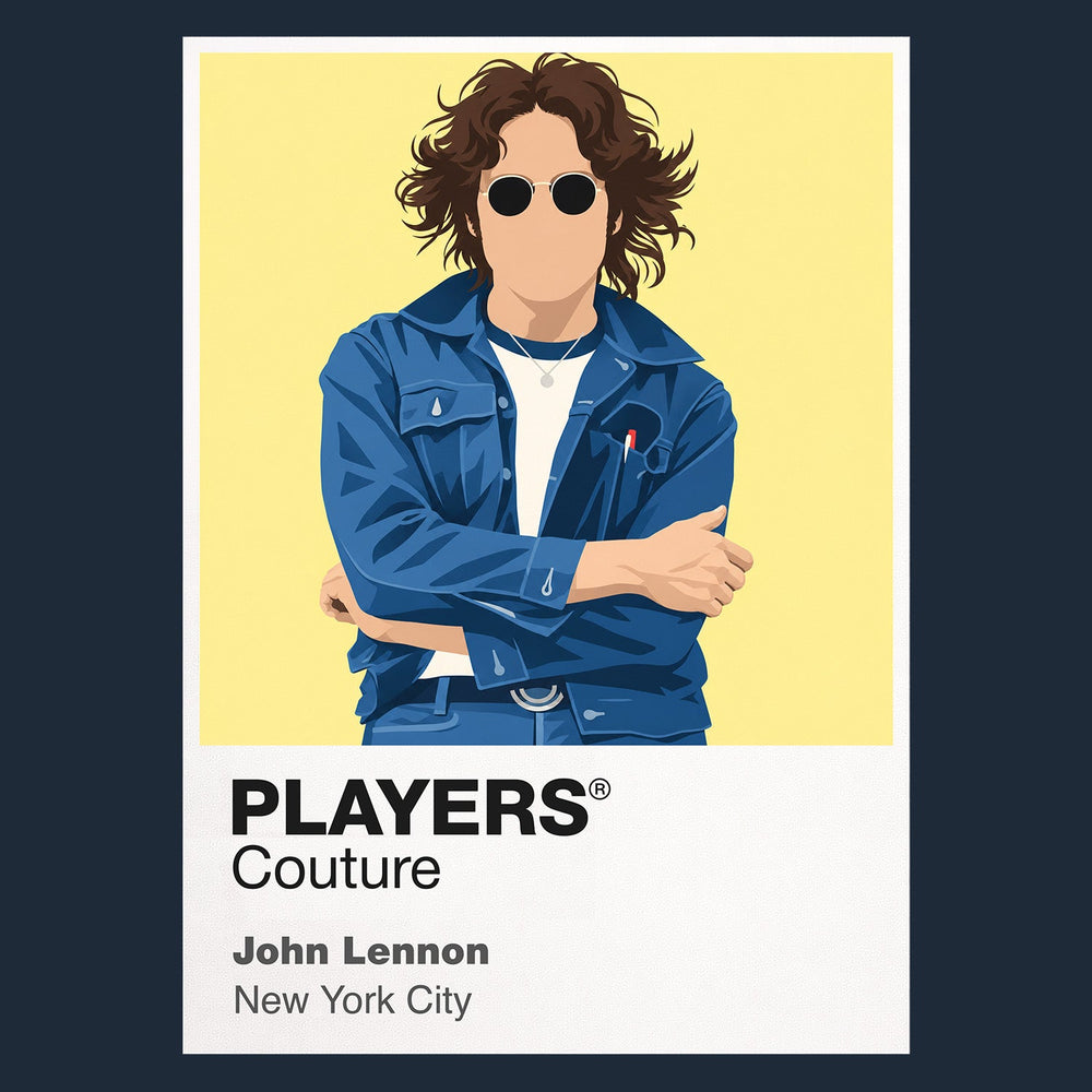 John Lennon John Lennon design one, focused on the glasses and restrained solo-era portrait Icon Frame artwork in navy