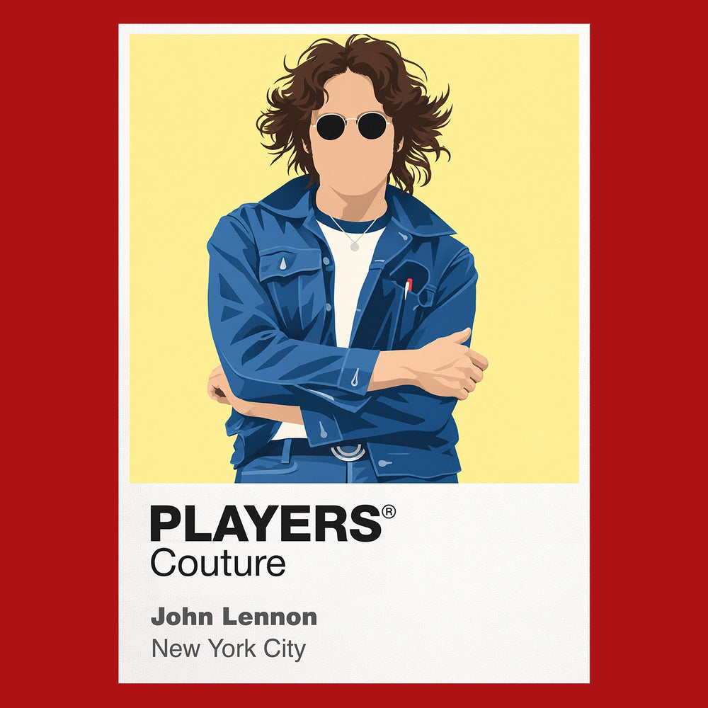 John Lennon John Lennon design one, focused on the glasses and restrained solo-era portrait Icon Frame artwork in red