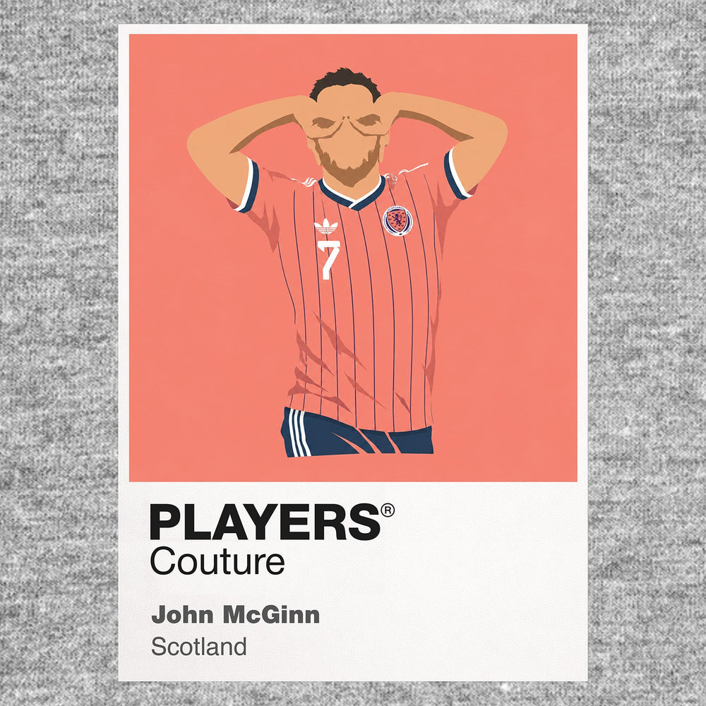 John McGinn Scotland Icon Frame Kids T-Shirt — Gray Artwork