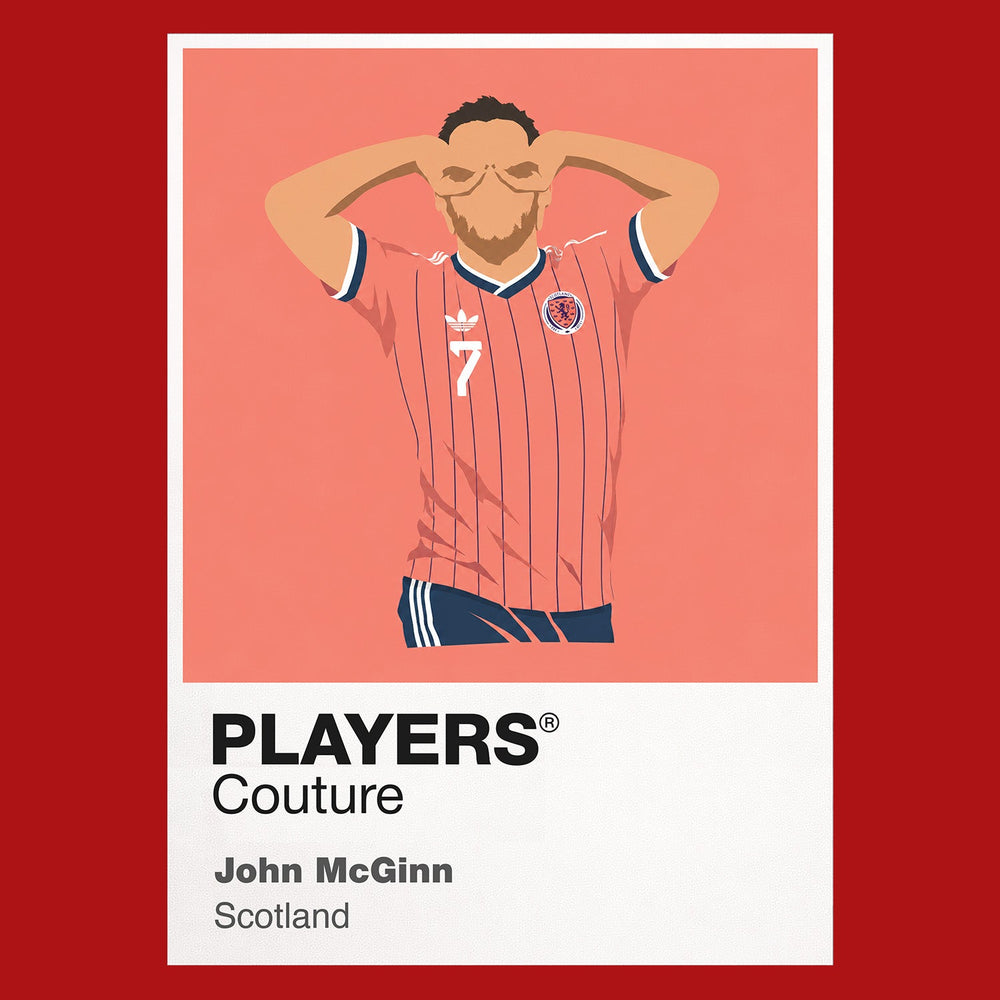 John McGinn Scotland Icon Frame Kids T-Shirt — Red Artwork