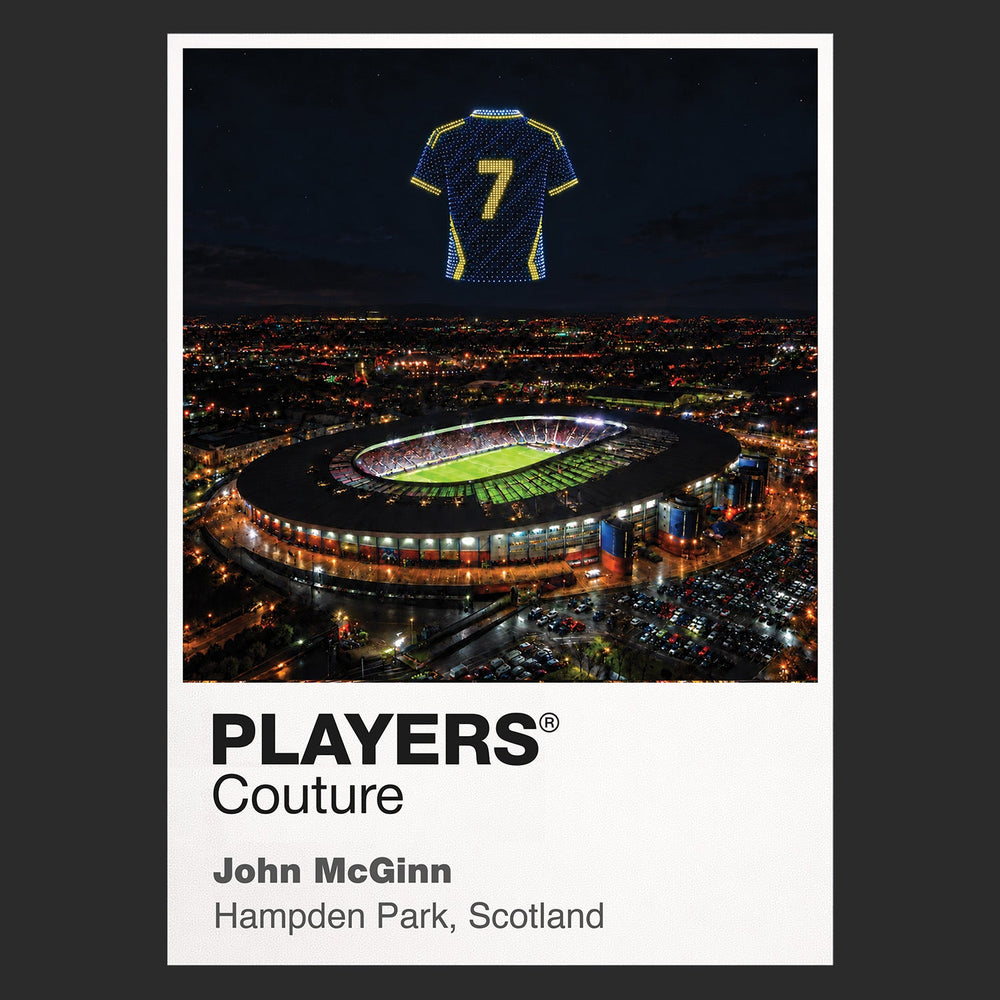 John McGinn Scotland number 7 Icons in Lights Frame artwork in black