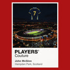 John McGinn Scotland number 7 Icons in Lights Frame artwork in red