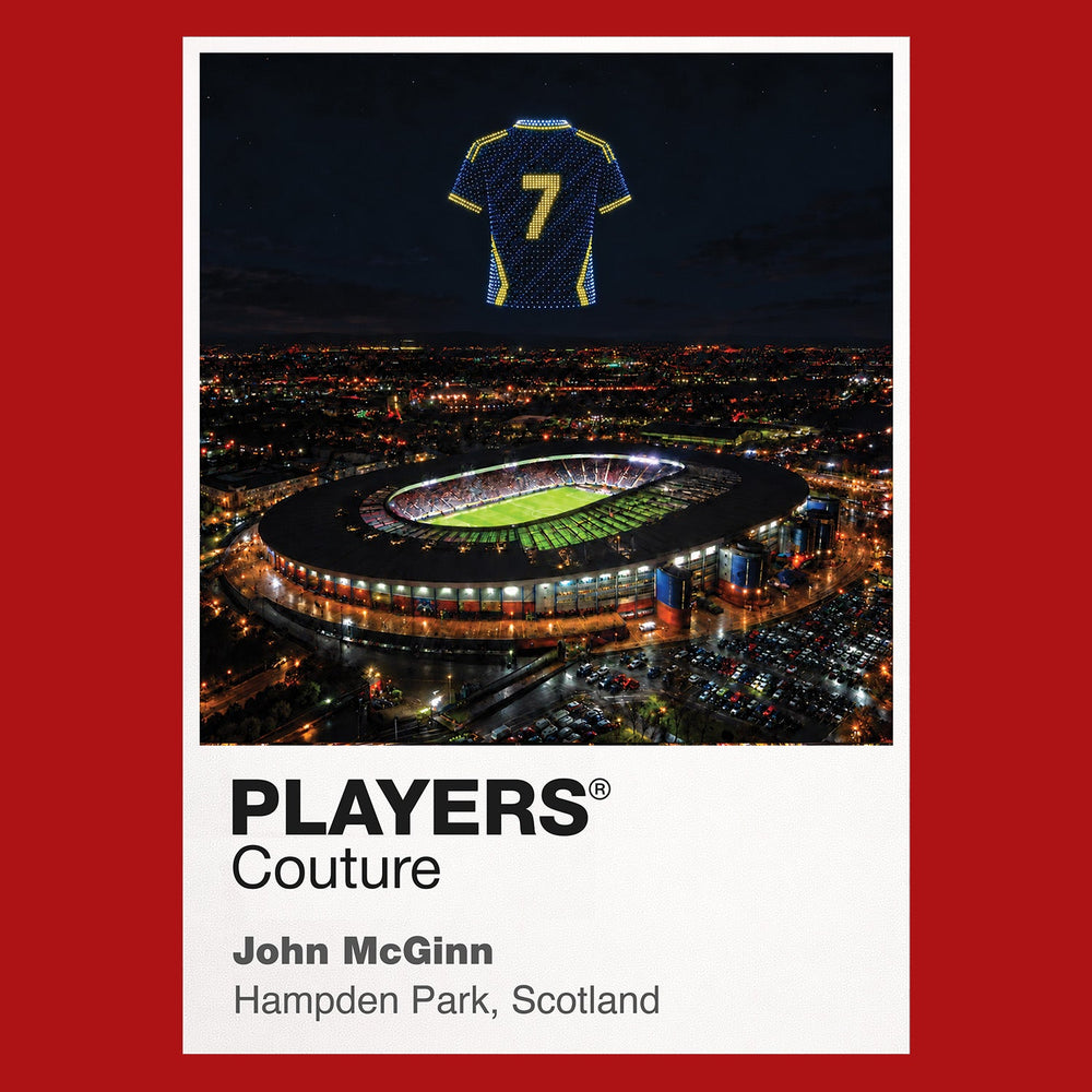 John McGinn Scotland number 7 Icons in Lights Frame artwork in red