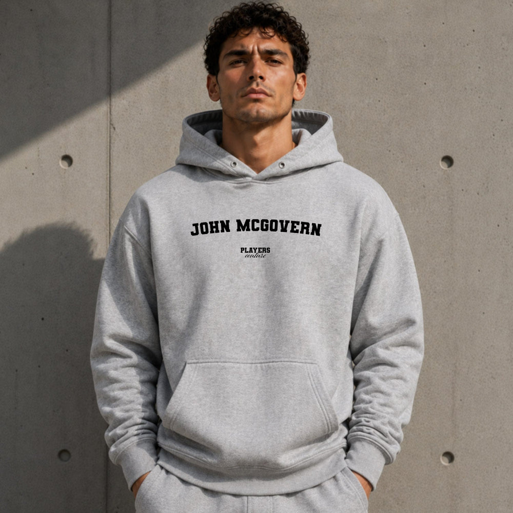 john-mcgovern name-print hoodie - grey