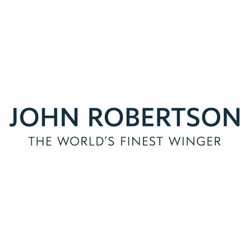 John Robertson Logo Men's T-Shirt – white close-up detail shot of the John Robertson Players Couture logo design