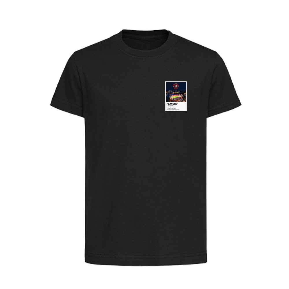 John Robertson Nottingham Forest Icons in Lights Frame Kids T-Shirt in Black