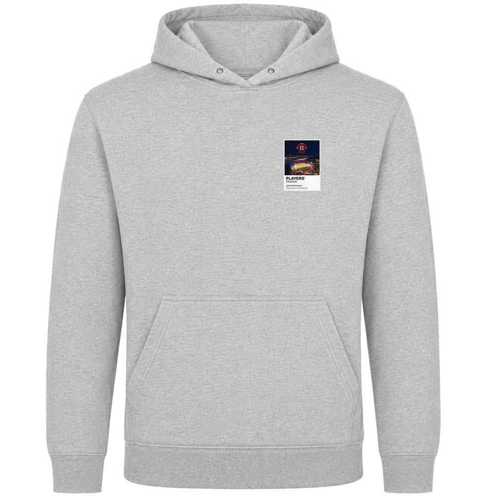 John Robertson Nottingham Forest Icons in Lights Frame Men's Hoodie in Gray