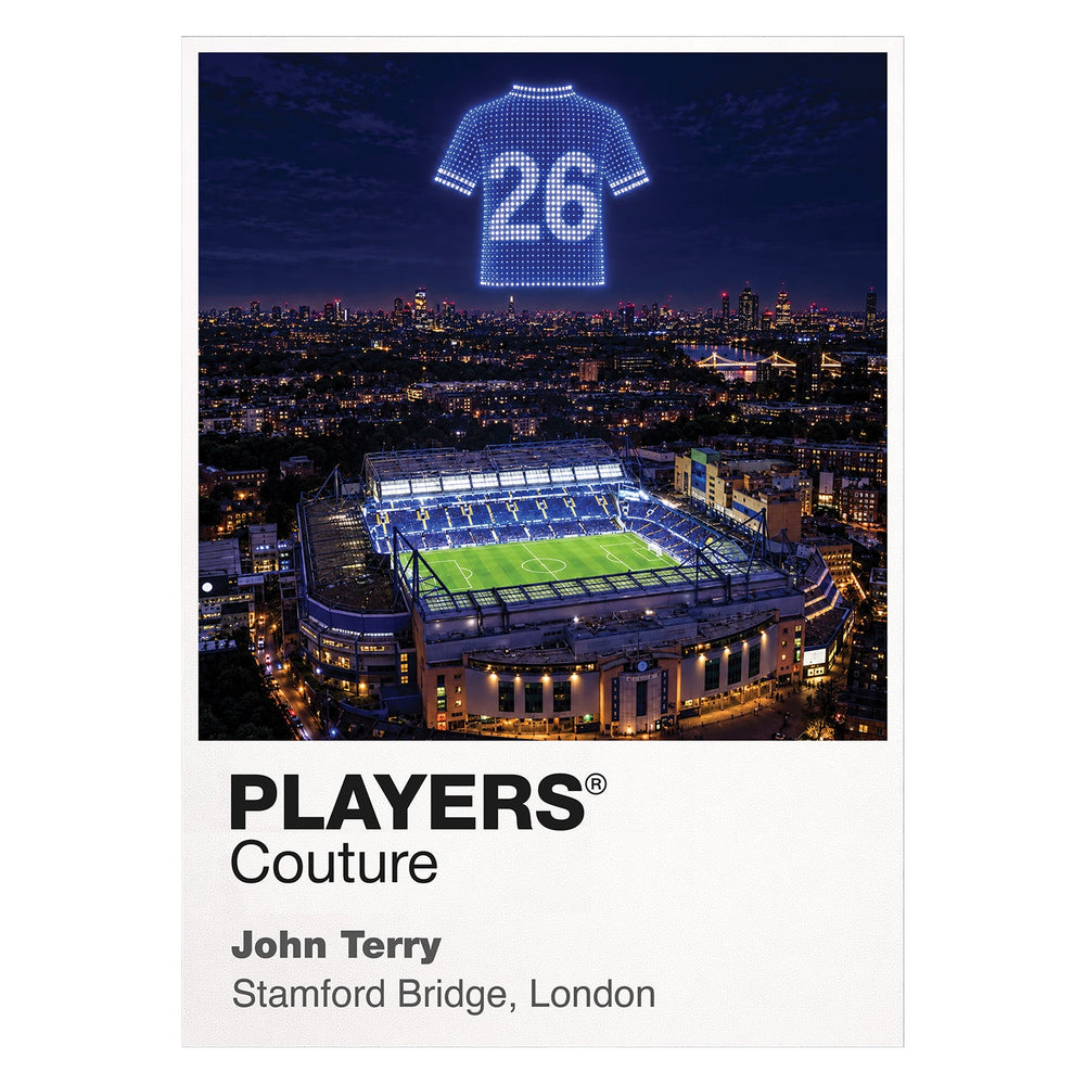 John Terry Chelsea number 26 Icons in Lights Frame artwork in white