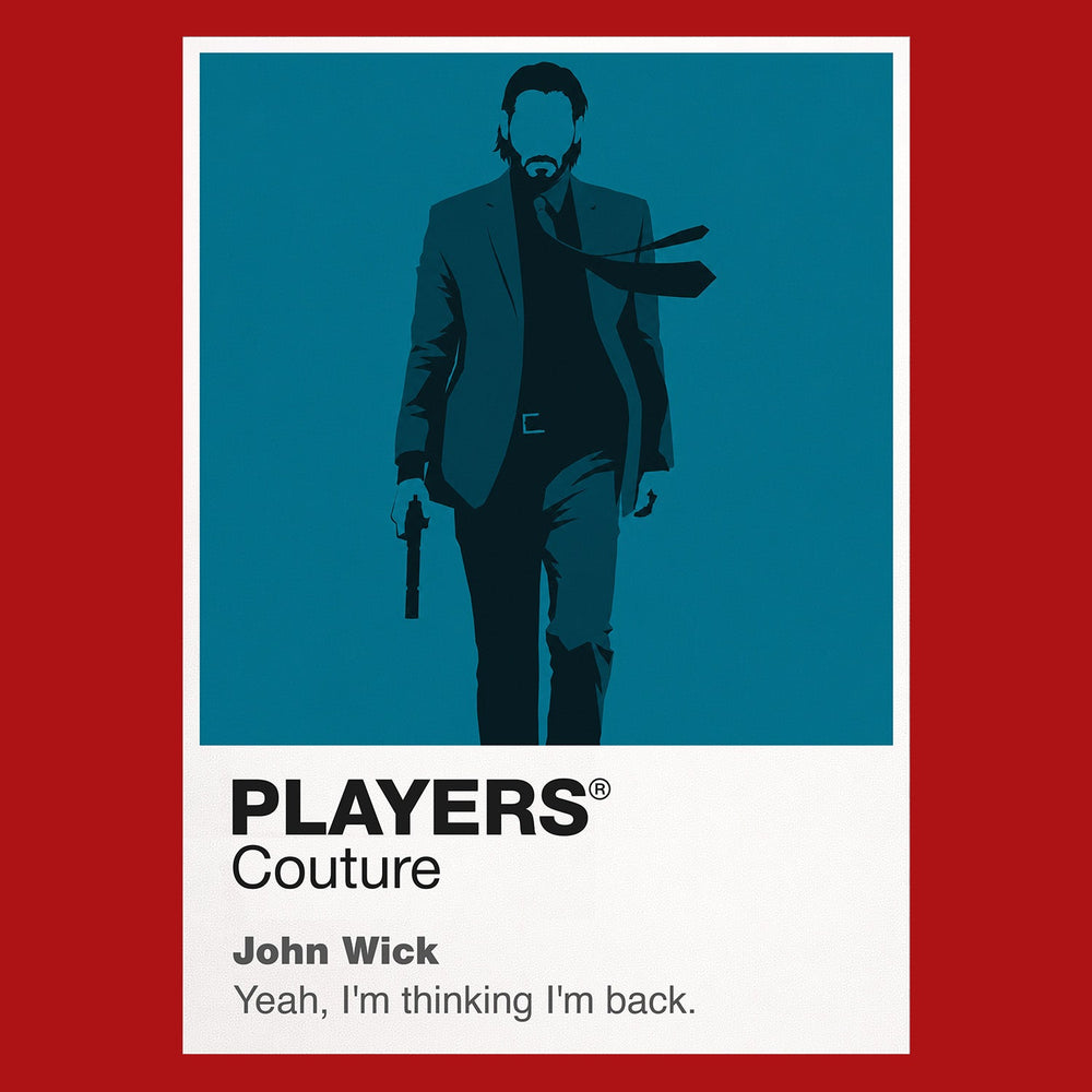 John Wick John Wick in black suit holding a pistol within the gold-lit architecture of the Continental Icon Frame artwork in red